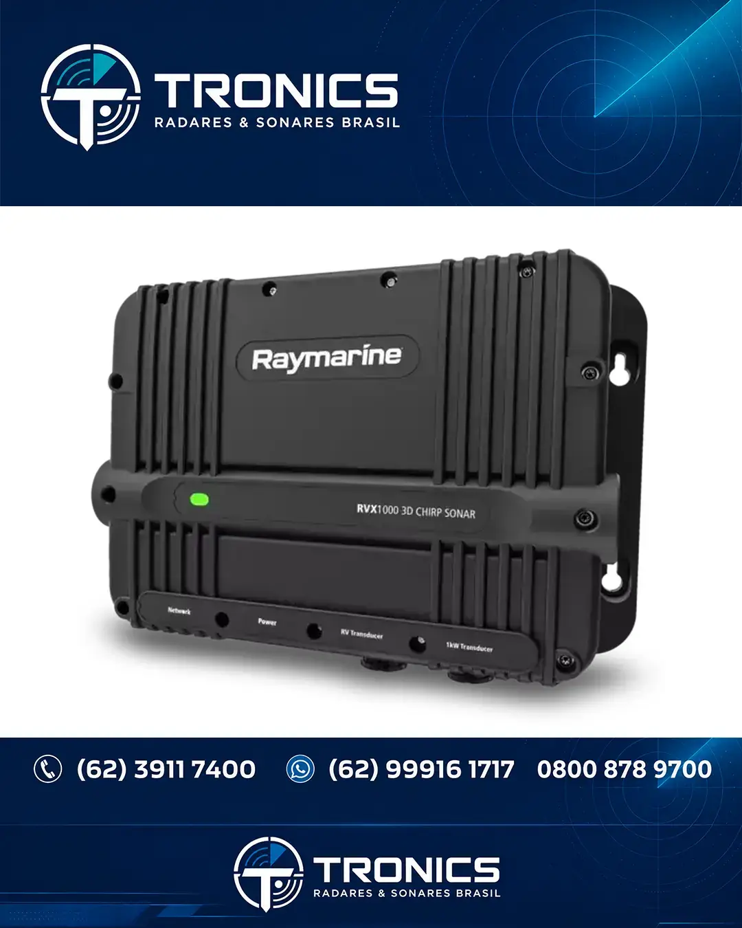REPARO TÉCNICO EM SONAR E ECOSSONDA RAYMARINE RVX1000 GOIÁS