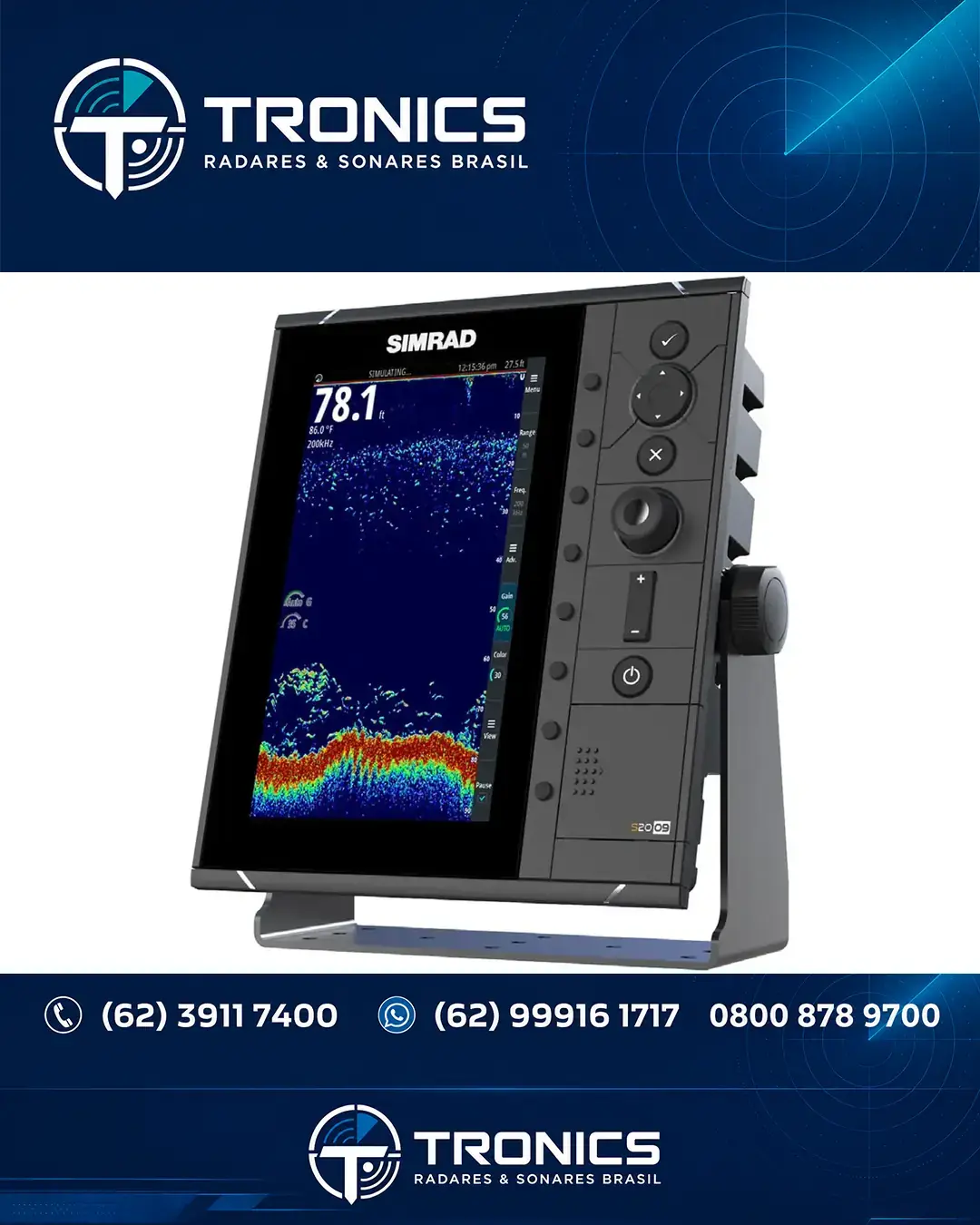 REPAROS TÉCNICA EM SONAR E ECOSSONDA SIMRAD S2009 SANTA CATARINA